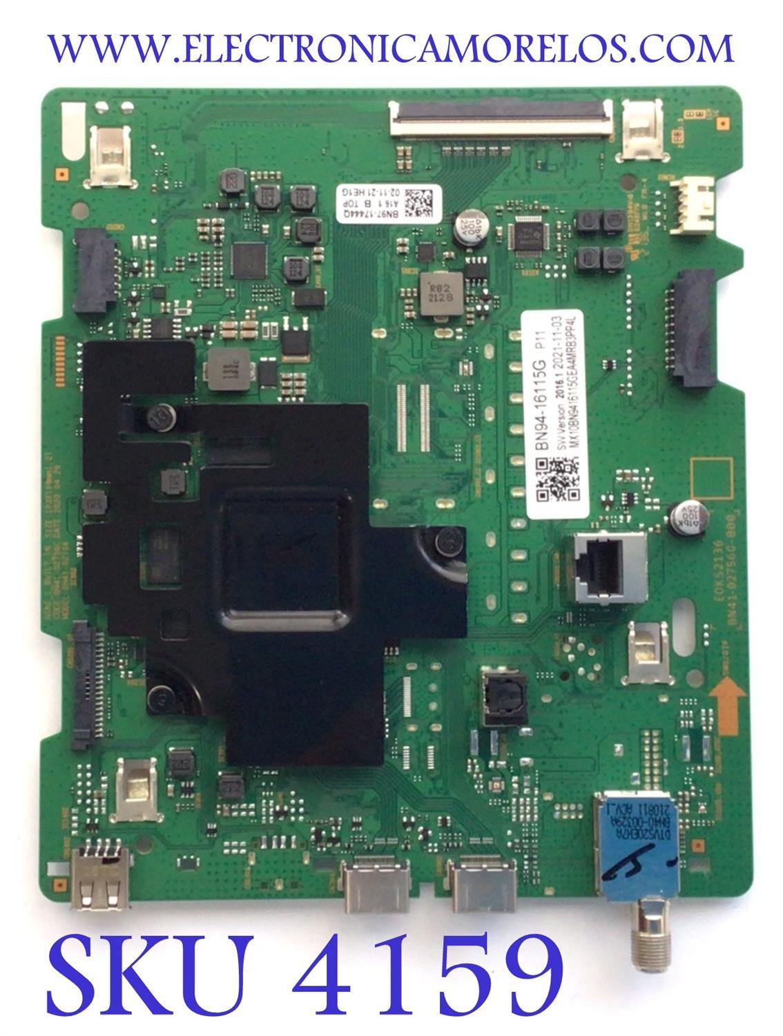 MAIN ORIGINAL PARA SMART TV SAMSUNG 4K RESOLUCION (3840 X 2160) / NUMERO DE PARTE BN94-16115G / BN41-02756C / BN9416115G / 16115G / BN97-17444Q / PANEL CY-BT075HGSV1H / DISPLAY JR745R3HA4K BN96-51821A / MODELO UN75TU7000BXZA UA10